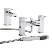 Kartell Kourt Basin & Bath Shower Mixer Tap Pack (Chrome).