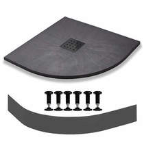 Slate Trays Quadrant Easy Plumb Shower Tray & Waste 900mm (Graphite).