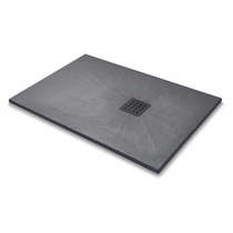 Slate Trays Rectangular Shower Tray & Graphite Waste 1200x800 (Graphite).