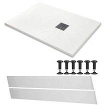 Slate Trays Rectangular Easy Plumb Shower Tray & Waste 1400x800 (White).