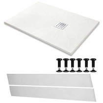 Slate Trays Rectangular Easy Plumb Shower Tray & Waste 1400x900 (White).