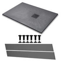 Slate Trays Rectangular Easy Plumb Shower Tray & Waste 1600x800 (Graphite).