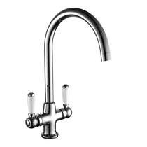 Kartell Kitchen Sink Mixer Tap With Twin Lever Handles (Chrome).