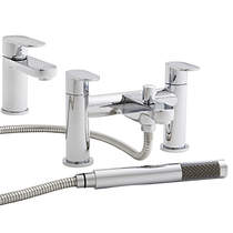 Kartell Logik Basin & Bath Shower Mixer Tap Pack (Chrome).
