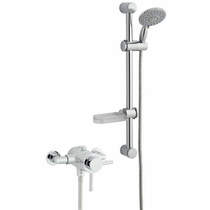 Kartell pure exposed shower valve with slide rail kit (option 4).