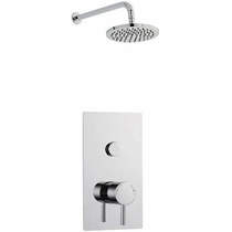 Kartell Plan Push Shower Valve, Round Head & Wall Mounting Arm (Option 9).