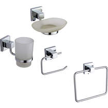 Kartell Pure Bathroom Accessories Pack 4 (Chrome).