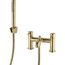 Kartell Ottone Bath Shower Mixer Tap With Kit (Brushed Brass).