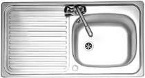 Leisure Sinks Linear 1.0 bowl stainless steel kitchen sink. Reversible. Waste kit supplied