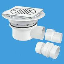 McAlpine Gullies 50mm Shower Trap Gully For Tiled Or Stone Flooring (2 Piece).