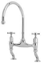 Perrin & Rowe Ionian Kitchen Tap With Crosshead Handles (Chrome).