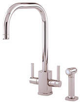 Perrin & rowe rubiq kitchen tap with rinser & u spout (polished nickel).