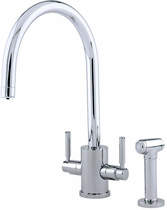 Perrin & Rowe Orbiq Kitchen Tap With Rinser & C Spout (Pewter).