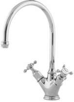 Perrin & Rowe Minoan Kitchen Mixer Tap With X-Head Handles (Chrome).