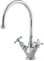 Perrin & Rowe Minoan Kitchen Mixer Tap With X-Head Handles (Pewter).