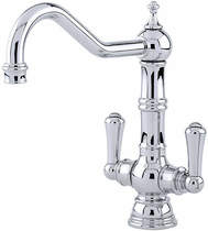 Perrin & Rowe Picardie Kitchen Mixer Tap With Twin Lever Handles (Chrome).