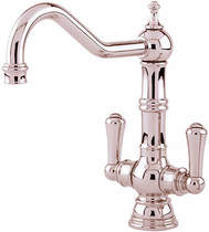 Perrin & rowe picardie kitchen mixer tap with twin lever handles (nickel).