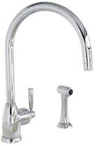 Perrin & Rowe Mimas Kitchen Tap With Lever Handle & Rinser (Chrome).