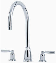 Perrin & Rowe Callisto 3 Hole Kitchen Tap With Lever Handles (Chrome).