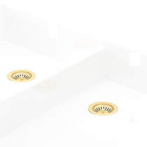 Perrin & Rowe Wastes Double Bowl Sink Waste (Gold, No Overflow).