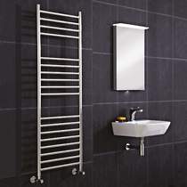 Phoenix Radiators Athena Towel Radiator (10 Rails, Stainless Steel). 350x800.