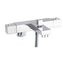 Crown taps modern thermostatic bath shower mixer tap (chrome).