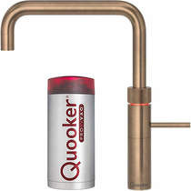 Quooker Fusion Square Boiling Water Kitchen Tap. COMBI (Patinated Brass).