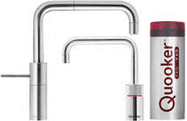Quooker Nordic Square Twintaps Instant Boiling Tap. PRO3 (Brushed Chrome).
