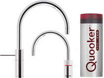 Quooker Nordic Round Twintaps Instant Boiling Tap. PRO7 (Polished Chrome).