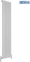 Reina Radiators Round Single Vertical Radiator (White). 413x1800mm.