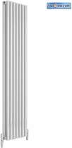 Reina Radiators Round Double Vertical Radiator (White). 413x1800mm.