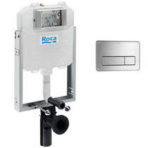Roca Frames In-Wall WC Compact Tank & PL3 Dual Anti Vandal Panel (S Steel).