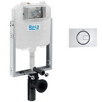 Roca Frames In-Wall WC Compact Tank & PL4 Dual Flush Panel (Chrome).