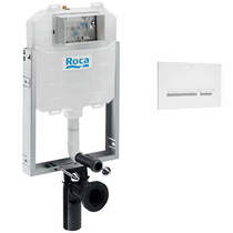 Roca Frames In-Wall WC Compact Tank & PL5 Dual Flush Panel (White).