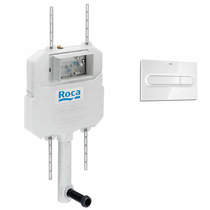 Roca Frames In-Wall Basic Compact Tank & PL1 Dual Flush Panel (White).