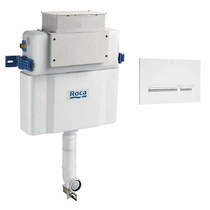 Roca Frames Low Height Concealed Cistern & PL5 Dual Flush Panel (White).