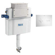 Roca Frames Low Height Concealed Cistern & PL6 Dual Flush Panel (White).