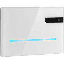 Roca Panels EP2 (DUPLO ONE) - Dual Flush Plate With Sensor Or Automatic (White Glass)