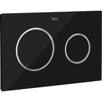 Roca Panels PL10 (DUPLO ONE) - Dual Flush Plate (Black Glass & Silver)