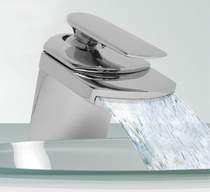 Specials aqua 5 waterfall basin mixer tap + free click clack slotted waste.