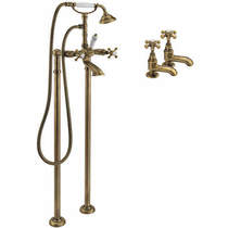 Tre Mercati Allora Basin & Floor Standing Bath Shower Mixer Tap (Bronze).