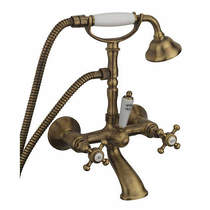 Tre Mercati Allora Wall Mounted Bath Shower Mixer Tap & Kit (Bronze).