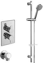 Tre Mercati Lollipop Twin Thermostatic Shower Valve With Slide Rail & Wall Outlet.