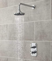 Nuie Showers Traditional Thermostatic Shower Valve With Round Head (Chrome).