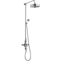 Nuie traditional triple thermostatic shower valve & rigid riser set.