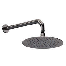 Nuie Showers Round Shower Head & Wall Mounting Arm (Gun Metal).