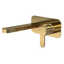 Nuie Arvan Wall Mounted Basin Mixer Tap With Blackplate (Br Brass).