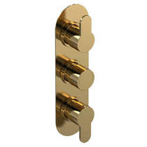 Nuie Arvan Concealed Thermostatic Shower Valve (3 Outlets, Brushed Brass).