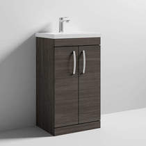 Nuie Furniture Vanity Unit With 2 x Doors & Basin 500mm (Brown Grey Avola).