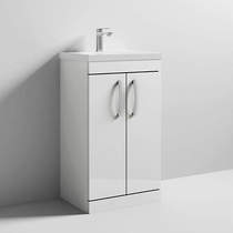 Nuie Furniture Vanity Unit With 2 x Doors & Basin 500mm (Gloss White).
